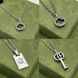 Hoogwaardige designer sieraden ketting 925 zilveren ketting heren dames sleutel hanger schedel tijger met letter kettingen mode cadeau g671