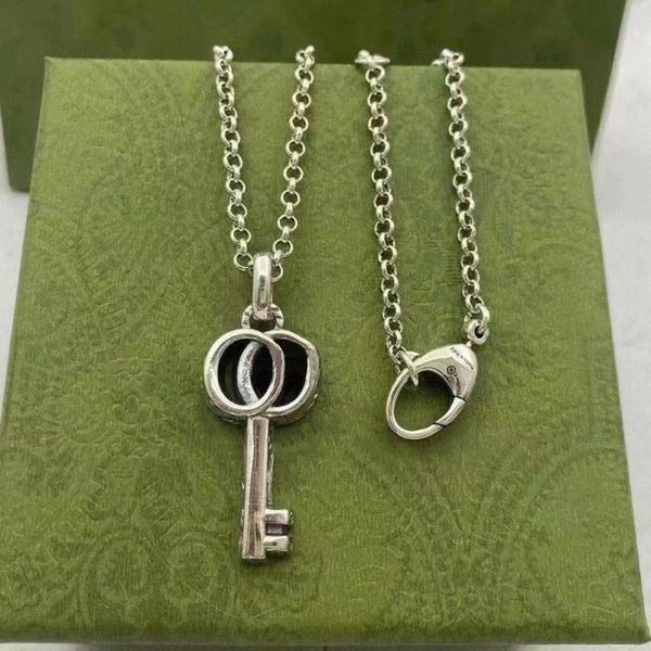 Collier de bijoux de créateur de haute qualité 925 Chaîne en argent pour hommes clés de crâne de crâne avec colliers de lettre G671 4om6