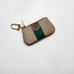 Diseñador de alta calidad Bolsa de llaves Mujeres Pochette Cles Llavero de lujo Monedero Moda clásica Hombres Anillo Cadena Mini Monedero Lona Cuero Charm Bag Box con bolsa para el polvo