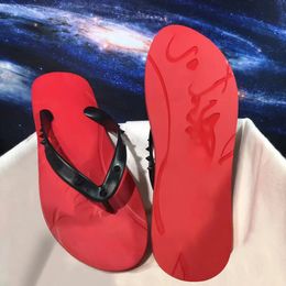 Hoge kwaliteit Designer Loubi Flip slide Slippers Dames Sandaal kwaliteit Mode pantoffels sandalen flats muilezels Flip flop Luxe Rubber slanke bandjes glanzend Casual schoenen