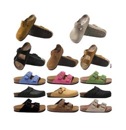 Hoge kwaliteit designer heren en dames dezelfde stijl retro mat lederen mode veelzijdige sandalen en slippers halve lade platte schoenen
