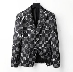hoge kwaliteit designer herenpak zwart zakelijk luxe herenblazer geruit jasje