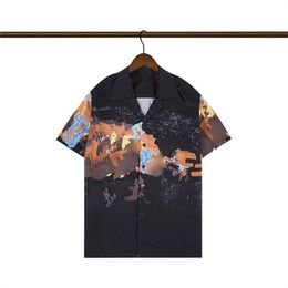 Diseñador de alta calidad para hombre camisa casual burbereys para hombre Camisas De Hombre Moda estampado de cuadros geométricos manga corta solapa negocio versátil M-3XL035