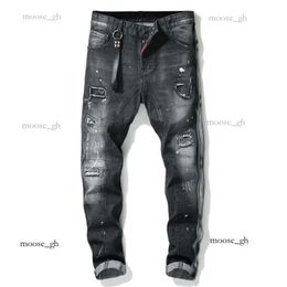 Designer de haute qualité pour hommes jeans en denim Bleu Black Ripped Pantal