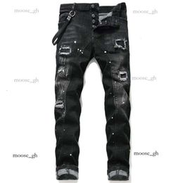 Designer de haute qualité pour hommes jeans en denim bleu pantalon déchiré noir meilleure version skinny brisé de style italie moto moto jean rock jean baggy 36