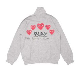 hoge kwaliteit Designer ovo hoodie Com Des Garcons Sweatshirt Mockneck Cdg Play Big Heart Hoodie Zip Up Beige Merk Essentialhoodies bapes hoodie 14 A8BB