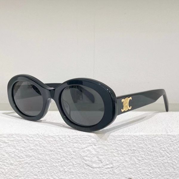 Gafas de sol de diseñador de alta calidad para mujer Gafas de sol para hombre C 40194 gafas de sol ovaladas con forma de ojo de gato famosa foto de calle de moda Gafas de lujo retro clásicas UV400 con caja