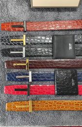 Diseñador de alta calidad Tom Belt Hombres Accesorios de ropa Cinturones de negocios Hebilla grande Moda Mujer Pretina de cuero genuino con Ori5293214