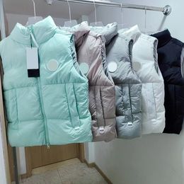 Chaleco de diseñador de alta calidad Sudadera para hombre y mujer Auténtico lujo de lujo Marca canadiense Cápsula de ganso Etiqueta blanca Pasteles Glaciar Chalecos Regalo de invierno A080