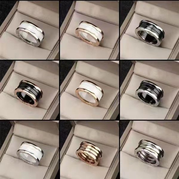 Bague de mariage de haute qualité pour femmes, bague de printemps en céramique noire et blanche pour hommes, bague de couple en argent pur 18 carats, ne se décolore pas, cadeaux de fiançailles, bijoux pour petite amie