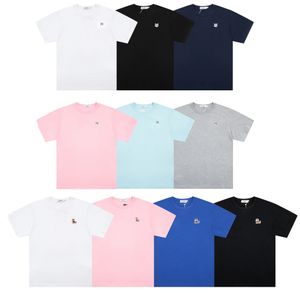 T-shirt à manches courtes pour femmes, de haute qualité, de styliste, Maison Kitsune, pour la plage, lettres imprimées brodées, A154