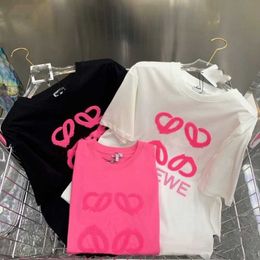Haute qualité designer femmes Lowee T-shirt serviette de mode broderie lettre graphique tee design t-shirt femmes noir blanc tricolore chemises à manches courtes en gros