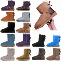 Designers de haute qualité bottes de neige femme classique avec des chaussures de fourrure femmes fille dame hiver arc genou baskets plates cheville plate-forme trai N8pw #