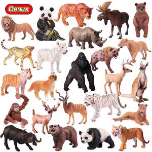 Hoogwaardige DHL-simulatie dier model speelgoed figuren massief plastic giraffe olifant rhino bruin beer tijger leeuw luipaard paard childrens cadeau