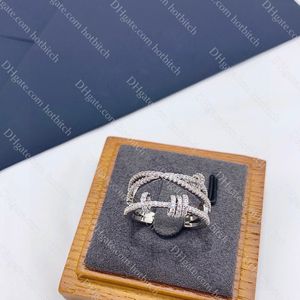 Hoge kwaliteit diamanten ring ontwerper verlovingsringen voor vrouwen gouden kruis ring dames temperament sieraden mode kerstcadeau
