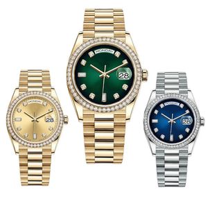 hoge kwaliteit diamanten polshorloge heren automatisch mechanisch horloge 41 mm volledig roestvrijstalen diamanten bezel waterdicht lichtgevend gouden horloge montre de luxe