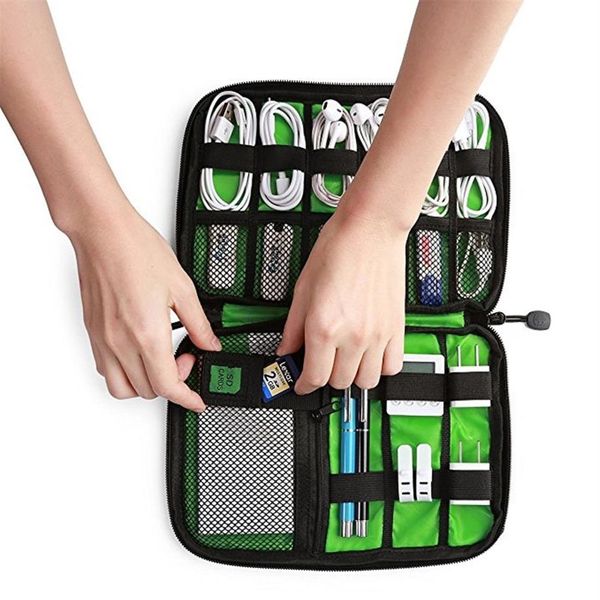 Sac numérique de haute qualité lignes de données de voyage sac accessoires électroniques organisateur de voyage sac étui pour chargeurs câbles écouteurs Nylo2835