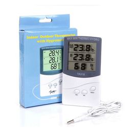 Hoogwaardige digitale LCD-indoor / outdoor thermometer instrumenten hygrometer temperatuur vochtigheid thermo hygro meter mini max