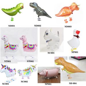 Globo de dinosaurio de alta calidad, globos de papel de aluminio para mascotas que caminan de helio con tamaño grande para niños, suministros de fiesta de cumpleaños, regalo
