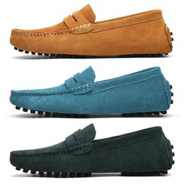 Hoge kwaliteit korting mannen casual suède schoenen rood grijs groen bruin heren leer 39-44 mode buiten china fabriek