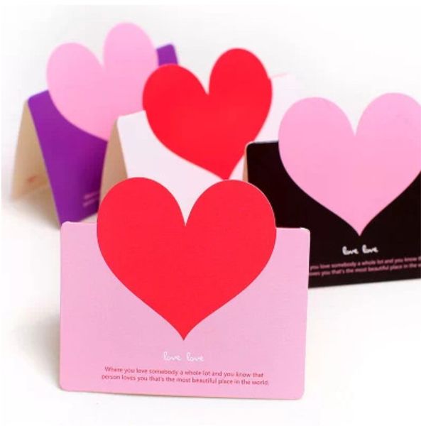 Carte de voeux de haute qualité DIY Creative Love Heart Forme de mariage Banquet d'invitations de banquet 10pcs Carte-cadeau Carte-cadeau