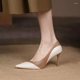 Chaussures habillées de haute qualité Blanc en cuir marron