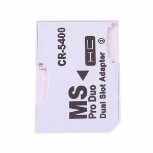 Adaptador Dual Micro SD TF a Memory Stick MS Pro Duo de alta calidad CR-5400 CR5400 para tarjeta PSP, adaptador Dual de 2 ranuras