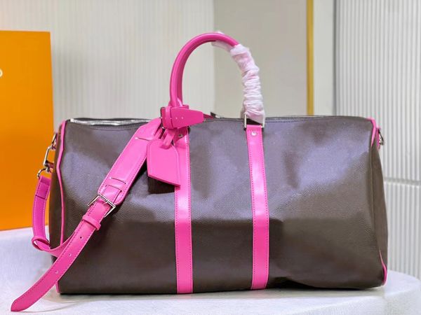 Bolsas de lona de alta calidad llevan todas las bandolas de 50 cm para mujeres bolsas de viaje hombres clásicos de la maleta suave de la loga 8888888 LX1