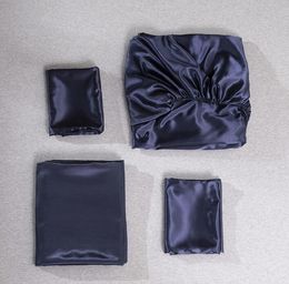 Housse de couette de haute qualité, draps de lit en soie, ensembles de literie quatre pièces, 9 couleurs, Sets255F