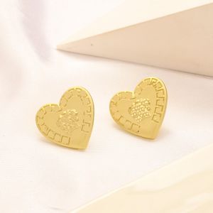 Boucles d'oreilles de haute qualité Designer de bijoux de luxe de charme Love Stud Classic True Logo de marque en acier inoxydable plaqué or 18 carats Résistant à la décoloration Boucles d'oreilles en gros