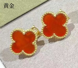 Hoge kwaliteit oorbellen niet vervagen of vervormen Vanly gouden oorbellen Rose Gold White Red Jade met gemeenschappelijke Cliek