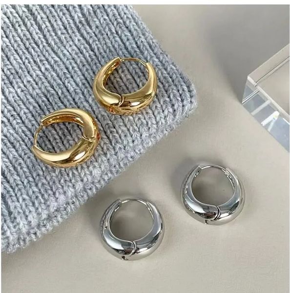 Boucles d'oreilles de haute qualité Simple One Circle Gold Silver Classic Fashion Bijoux avec 18 carats d'oreilles en or plusieurs couleurs de luxe pour femmes Gift pour toute occasion