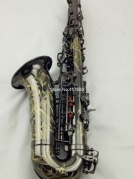 Hoge kwaliteit EB Tune Alto Saxofoon Glanzend zwart vernikkeld professioneel Muziekinstrument met Case Gratis verzending