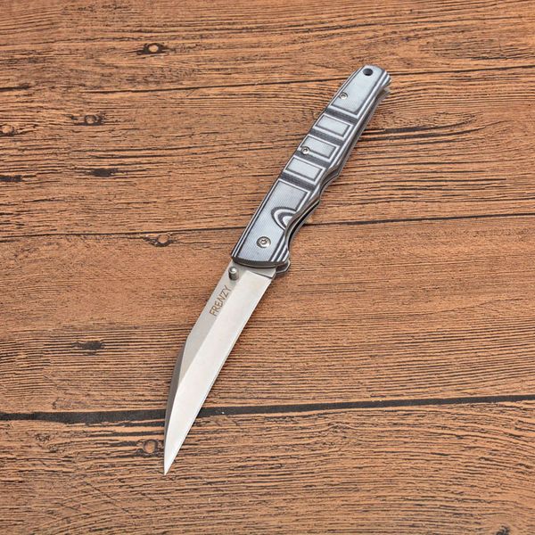 Cuchillo plegable de bolsillo EDC de alta calidad, hoja satinada 440C G10 + mango de hoja de acero inoxidable, cuchillos de rescate para acampar y senderismo al aire libre