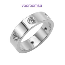 High quality Edition Rings Light Luxury Carter Titanium steel smooth dimple stone couple jewelry with personalized mens and women With Original Box