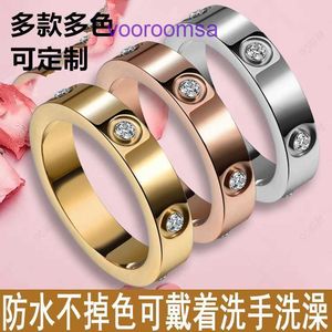 Hoge kwaliteit editie ringen lichte luxe Carter Koreaanse versie van hete verkopende douche geen verwijdering titanium stalen volledige diamanten ring vrouwelijk met originele doos