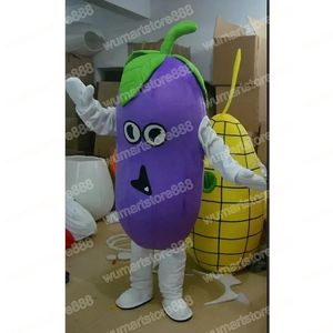 Costume de mascotte d'aubergine de haute qualité, tenue unisexe de carnaval, taille adulte, fête d'anniversaire de noël, déguisement en plein air, accessoires promotionnels