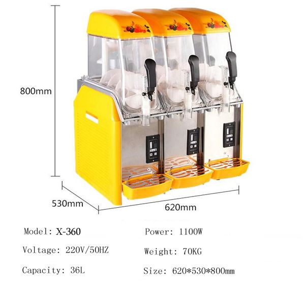 Machine électrique de fonte de neige de trois cylindres de haute qualité/machines de neige fondante de glace de 110 v 220 v/machine commerciale de glace fondante de jus