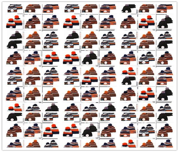 Bascailleur de football de football de football de haut temps brodé de haute qualité 32 chapeaux en tricot d'équipe mack orange sport crâne Caps américain PO3534146