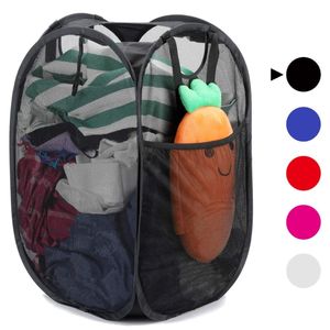 Opvouwbare wasmanden Pop-up Easy Open Mesh Wassers Hamper Kleding Mand voor College Dorm