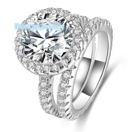 Anneau de mariage Engagement de haute qualité Bague Moisanite Ring Zirconia Jewelry 18K White Gold Women Diamond Rings