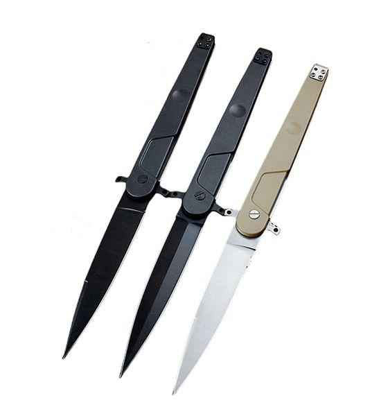 Cuchillo plegable táctico grande ER BD4 de alta calidad D2 Satén / hoja de recubrimiento de titanio negro Nylon más mango de fibra de vidrio Cuchillos de carpeta de bolsillo de supervivencia al aire libre