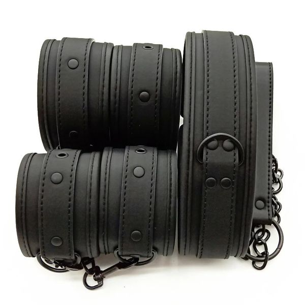 Jouets sexuels érotiques de haute qualité pour couples et femmes, menottes de bondage BDSM, collier de cou, jeux pour adultes, accessoires d'esclave 240115