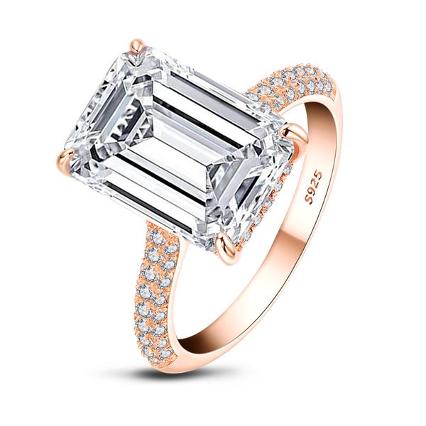 Haute qualité européen et américain nouveau super grand 10 carats pigeon oeuf diamant bague web célébrité socialite lumière luxe zircon anneau s925 argent sterling