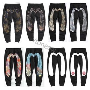 Pantalones vaqueros Eviss de alta calidad Casual Harajuku Y2K Joggers de gimnasio para hombres JPN Marca de moda M Pantalones cortos de pierna ancha estampados Ropa de verano para hombres Pantalones negros grandes M Pantalones de hip hop m-3xl