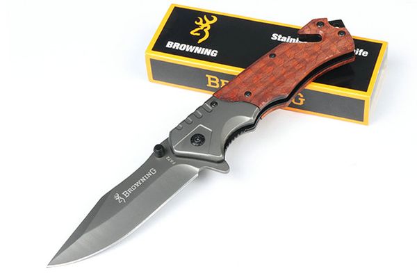 FA72 FA72 Tactical Rescue Pliage Couteau 440c Blade Wood + Acier Handle Camping Hunting Edc Pocket Couteaux