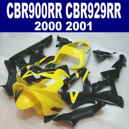 Kit de carénage de haute qualité pour HONDA CBR900RR CBR929 2000 2001 kits de carrosserie CBR 929 RR CBR929RR ensemble de carénages jaune noir HB5