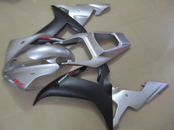 Kit de carenado de alta calidad para Yamaha YZF R1 2002 2003 juego de carenados plateados negros YZF R1 02 03 NT58