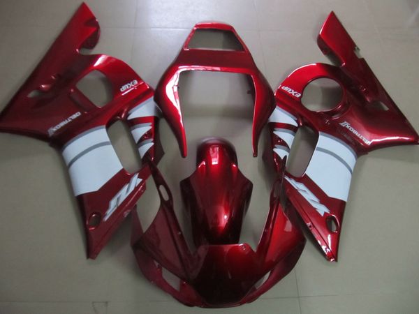 Kit de carenado de alta calidad para Yamaha YZF R6 98 99 00 01 02 juego de carenados blanco rojo vino YZFR6 1998-2002 OT15