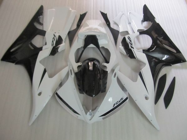 Kit de carenado de alta calidad para Yamaha YZF R6 03 04 05 juego de carenados blanco negro YZF R6 2003 2004 2005 OT23